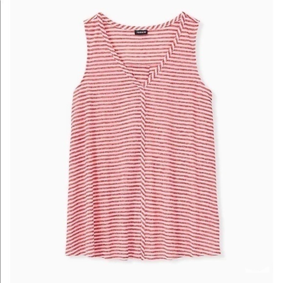 torrid Tops - TORRID RED STRIPE JERSEY SWING TANK